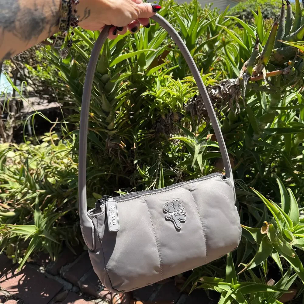 Heaven by Marc Jacobs Puffy Nylon Shoulder Bag – Cement Grey